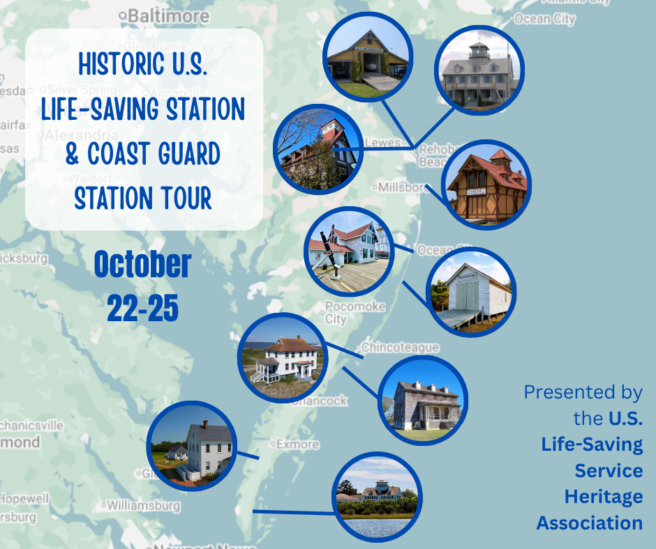 a map showing historic life-saving stations along the delmarva coast